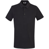 Dark Anthracite Polo Collar Slim Fit Cotton T-Shirt