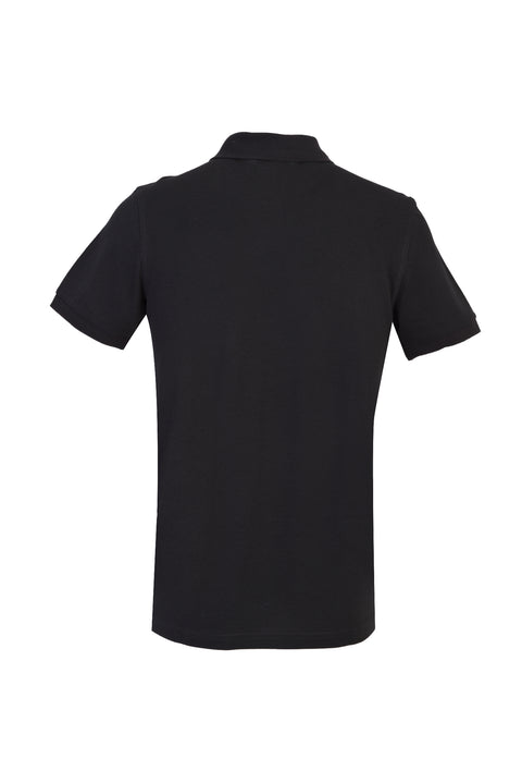 Dark Anthracite Polo Collar Slim Fit Cotton T-Shirt