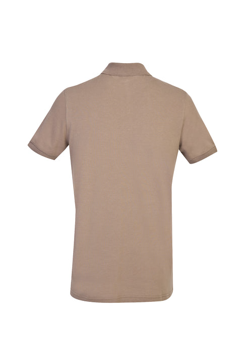 Dark Mink Polo Collar Slim Fit Narrow Cut Cotton T-Shirt