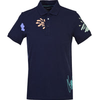 Dark Navy Polo Shirt Slim Fit Printed T-Shirt