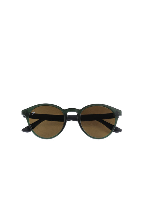 Dark Green UV-Protected Bone-Framed Sunglasses
