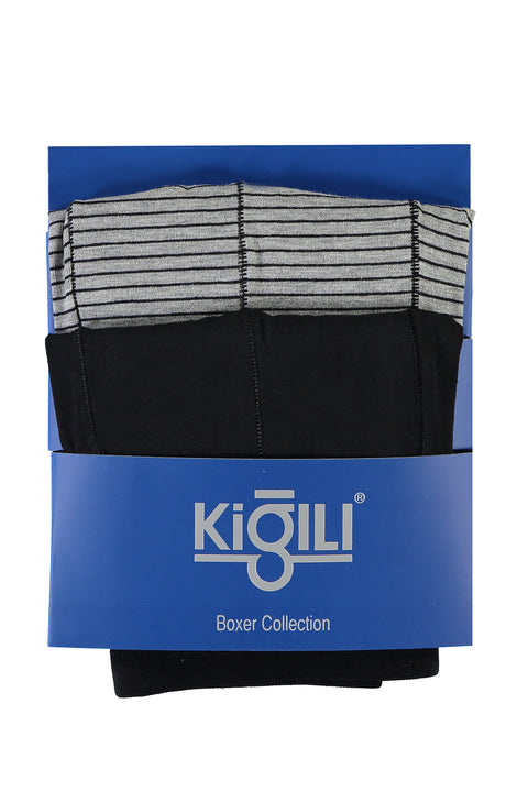 Black 2-Pack Striped Supreme Boxer Set