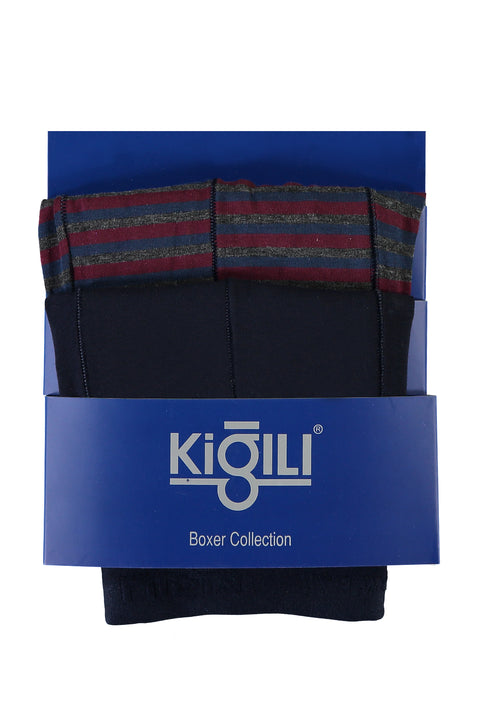 Medium Navy Blue 2-Pack Striped Supreme Boxer Shorts Set