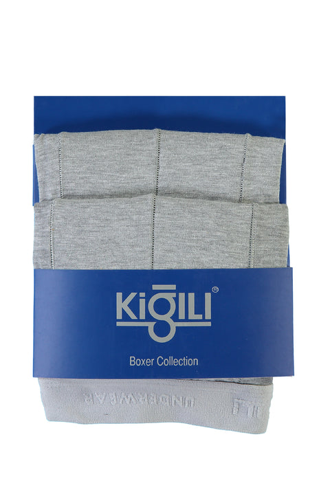 Medium Gray Plus Size 2-Pack Cotton Supreme Boxer Shorts Set