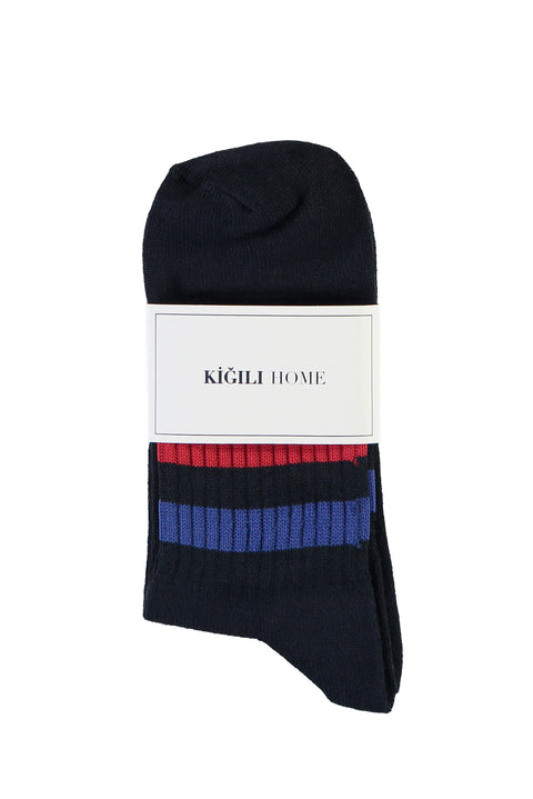 Medium Navy Blue Sports Ankle Socks