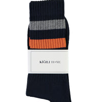 Medium Navy Cotton Sports Ankle Socks