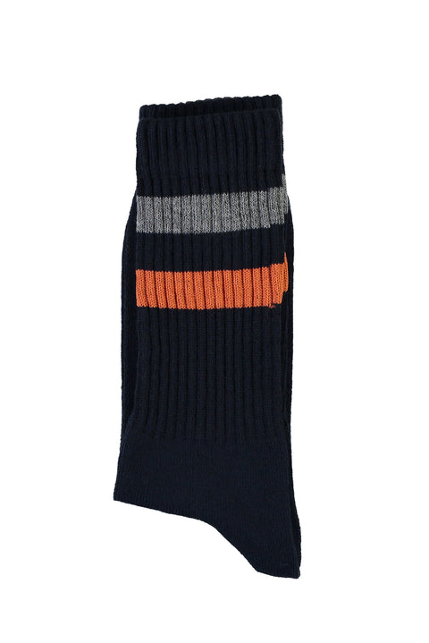 Medium Navy Cotton Sports Ankle Socks