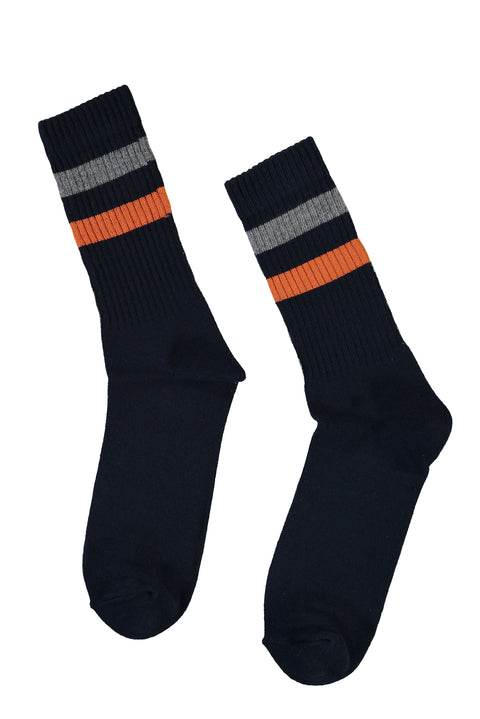 Medium Navy Cotton Sports Ankle Socks