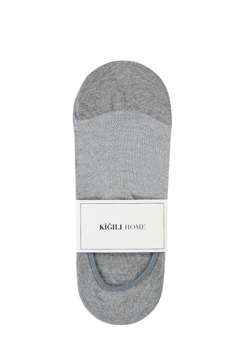 Light Grey Melange Cotton Loafer Socks