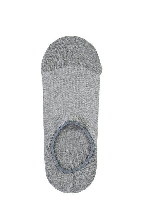 Light Grey Melange Cotton Loafer Socks
