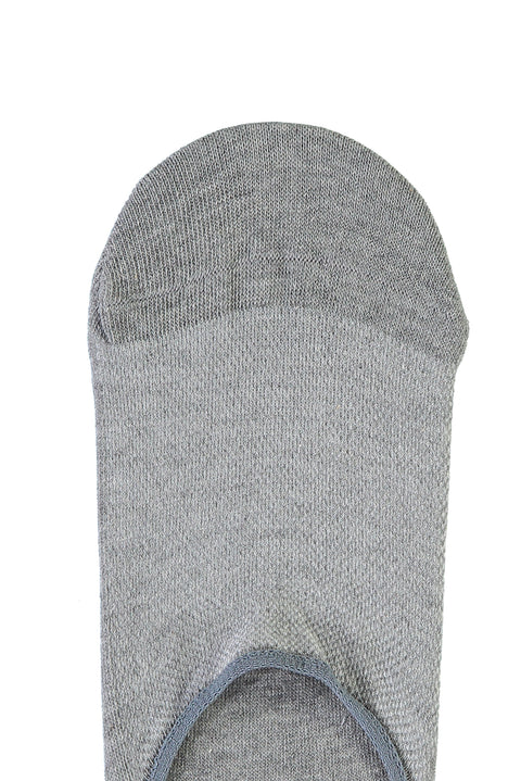 Light Grey Melange Cotton Loafer Socks