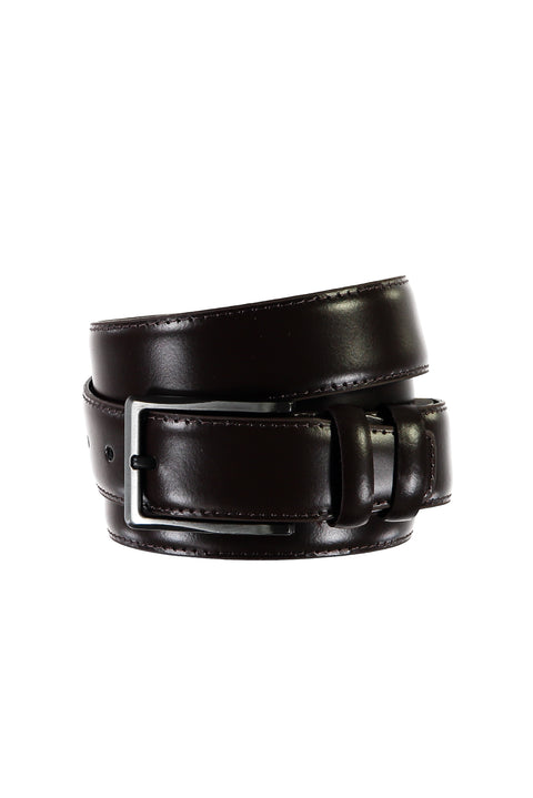 Dark Brown Plus Size Classic Leather Belt
