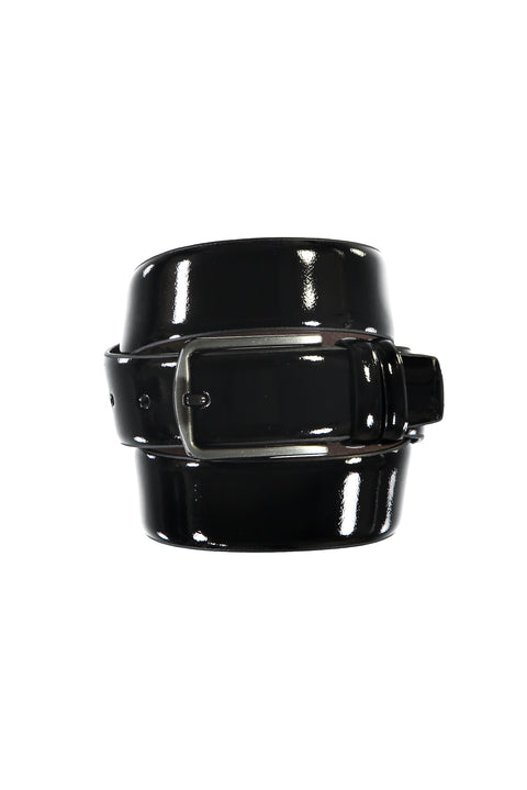 Black Classic Patent Leather Belt