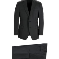Black 6-Drop Regular Fit Standard Cut Wool Suit