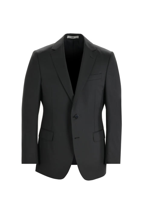 Black 6-Drop Regular Fit Standard Cut Wool Suit