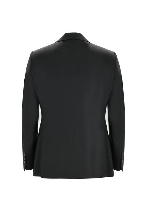 Black 6-Drop Regular Fit Standard Cut Wool Suit