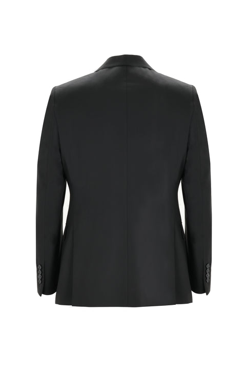 Black 6-Drop Regular Fit Standard Cut Wool Suit