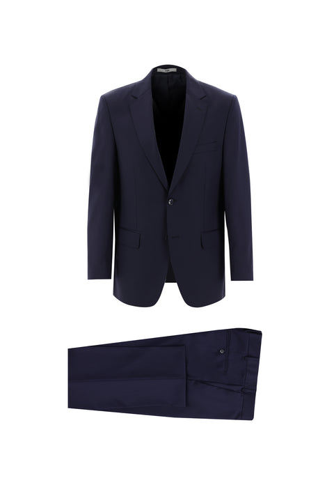 Dark Navy 4-Drop Relaxed Fit Wool Suit