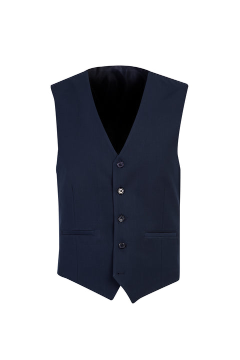 Orta Lacivert 4 Drop Relaxed Fit Rahat Kesim Yelekli Takım Elbise