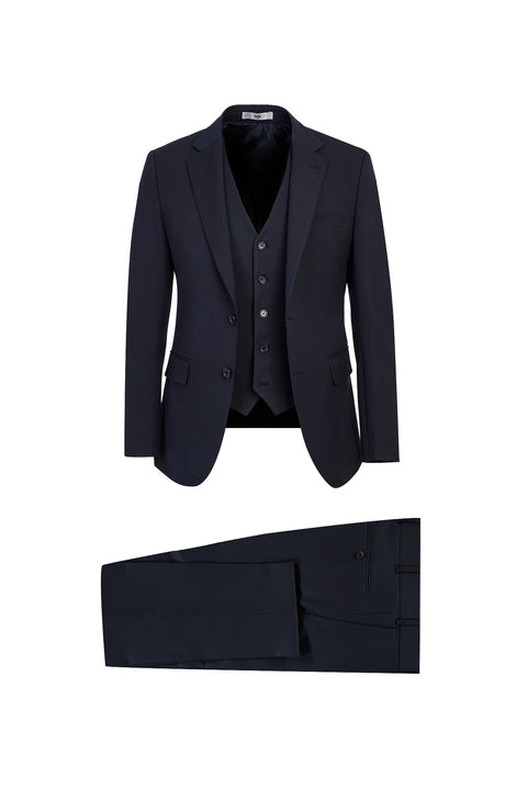 Dark Navy 6 Drop Regular Fit Standard Cut Suit with Vest
