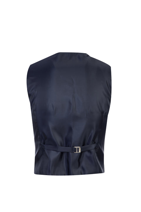 Dark Navy 7 Drop Slim Fit Suit with Vest