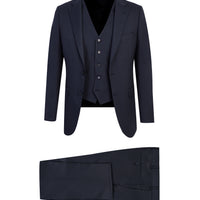 Dark Navy 6 Drop Regular Fit Standard Cut Suit with Vest