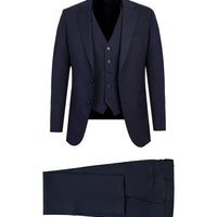 Dark Navy 6 Drop Regular Fit Standard Cut Suit with Vest