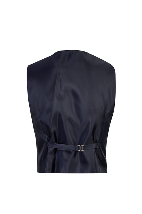Dark Navy 4-Drop Relaxed Fit Suit with Vest