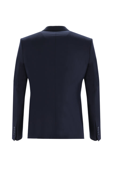 Dark Navy 7 Drop Slim Fit Suit with Vest