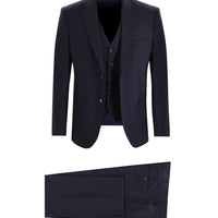 Dark Navy 7 Drop Slim Fit Suit with Vest