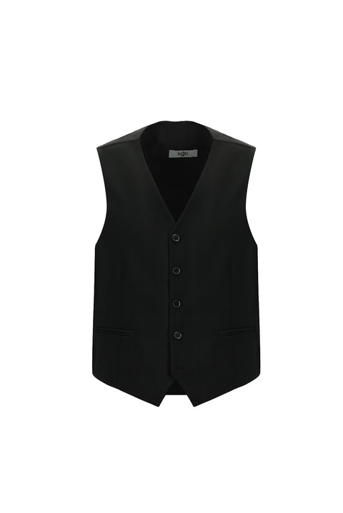Black 7 Drop Slim Fit Suit with Vest