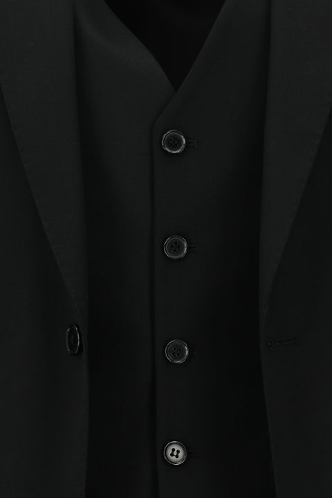 Black 7 Drop Slim Fit Suit with Vest
