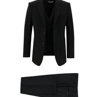 Black 6-Drop Regular Fit Suit with Vest