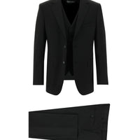 Black 6-Drop Regular Fit Suit with Vest