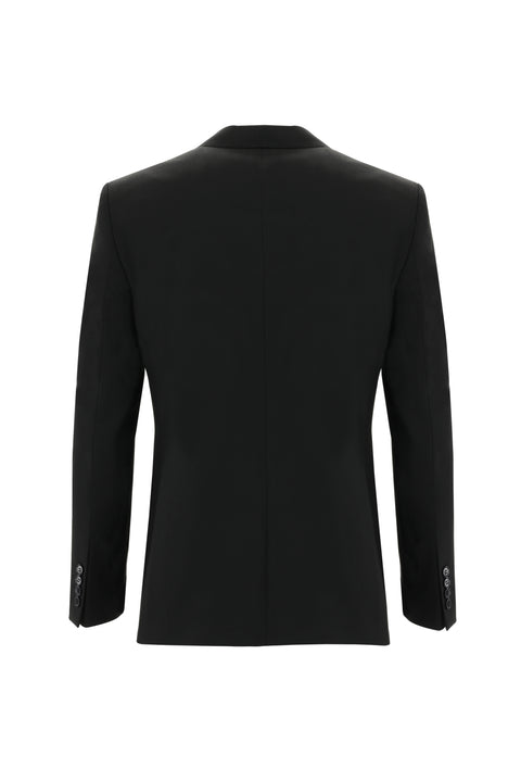 Black 6-Drop Regular Fit Suit with Vest