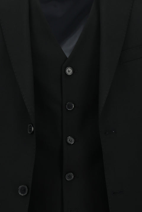 Black 7 Drop Slim Fit Suit with Vest