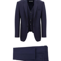 Dark Navy 7 Drop Slim Fit Suit with Vest
