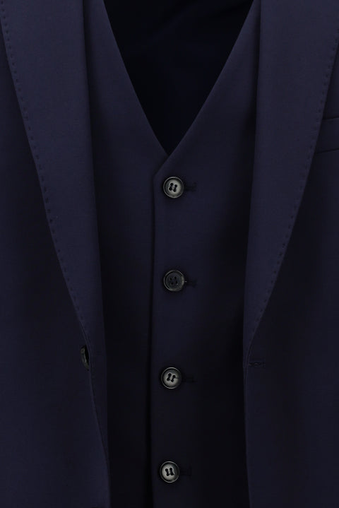 Dark Navy 7 Drop Slim Fit Suit with Vest