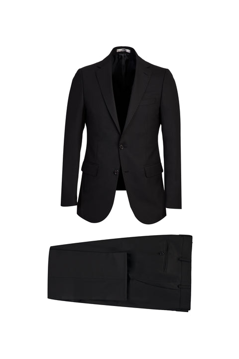 Black 7 Drop Slim Fit Narrow Cut Wool Suit