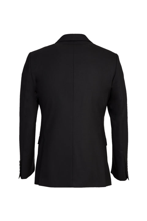 Black 4-Drop Relaxed Fit Wool Suit