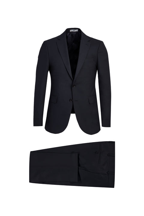 Dark Navy 4-Drop Relaxed Fit Wool Suit