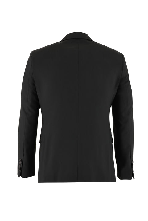 Black 4-Drop Relaxed Fit Wool Suit
