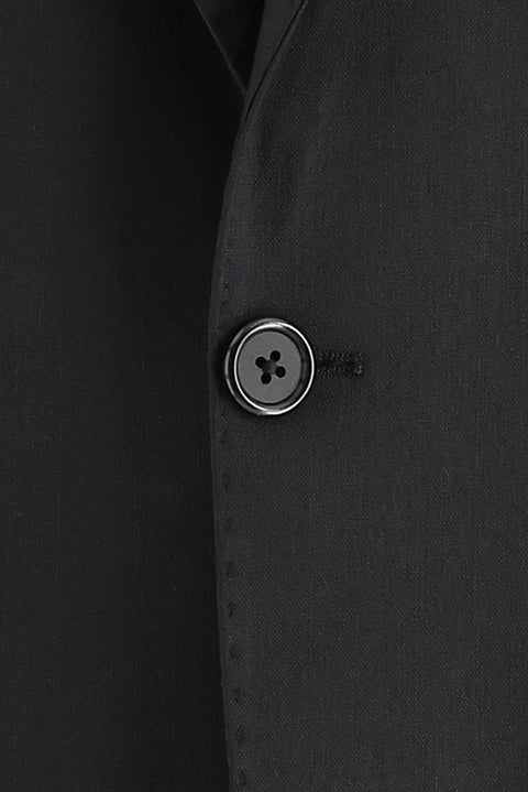 Black 4-Drop Relaxed Fit Wool Suit