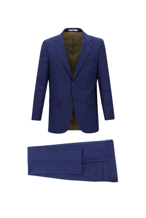 Medium Navy 4-Drop Relaxed Fit Wool Suit
