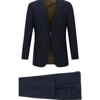 Koyu Lacivert 4 Drop Relaxed Fit Rahat Kesim Yünlü Takım Elbise