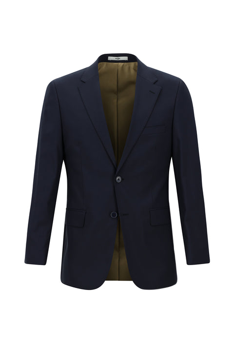 Koyu Lacivert 4 Drop Relaxed Fit Rahat Kesim Yünlü Takım Elbise