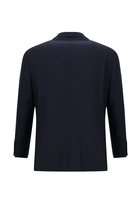 Koyu Lacivert 4 Drop Relaxed Fit Rahat Kesim Yünlü Takım Elbise