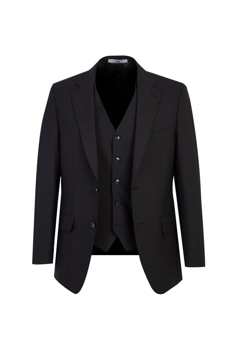 Black 7 Drop Slim Fit Suit with Vest