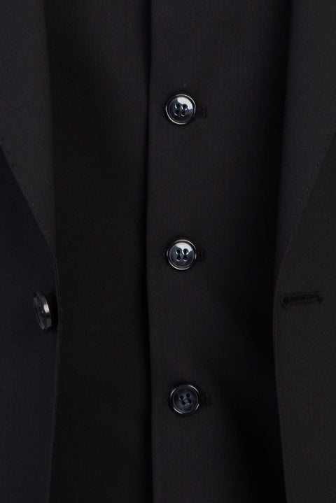 Black 6-Drop Regular Fit Suit with Vest