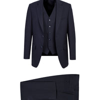 Dark Navy 7 Drop Slim Fit Suit with Vest
